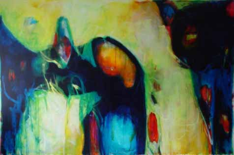 Zwischen den Tagen (Between the Days), 58" x 97" (150 x 250 cm), Acrylic/Canvas, 2002